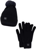 Heatkeeper Dames Winter Thermo Set - Muts + Handschoenen - Navy - One Size