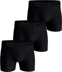 Björn Borg Cotton Stretch Boxershort Heren - Zwart/Zwart - 3 stuks - Maat M