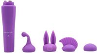 CHISA Sweet Breeze - Quadruple Sweet - Pocket Rocket Mini Vibrator - Vier Opzetstukjes - Lila