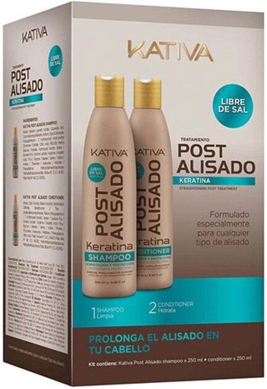 Kativa Post Alisado Keratin Kit Shampoo & Conditioner (2 uds)