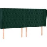 Tête de lit velours vert foncé 203x23x118/128 cm