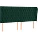 Tête de lit velours vert foncé 203x23x118/128 cm