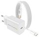 Avizar Mayaxess, 20W netadapter voor Galaxy S21 FE + USB-C kabel 1 meter, wit