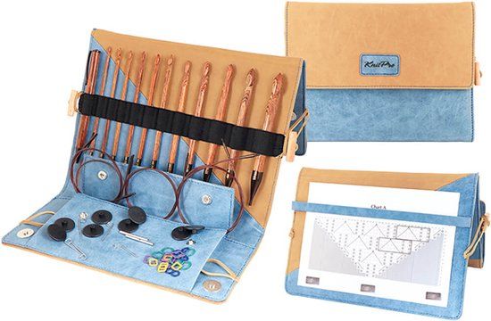 KnitPro Ginger Tunische haaknaaldenset 3.50-12.00mm - Bamboe - Multi