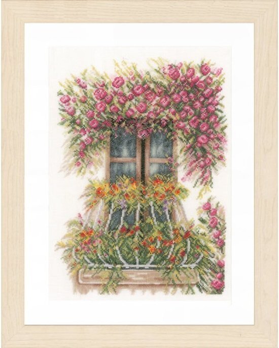 Lanarte borduurpakket PN0171411 balkon met bloemen