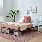 Linenspa Modern bedframe – metalen bed met lattenbodem van staal – 30 cm opbergruimte onder frame – snelle montage – bed 140 x 200 cm, zwart