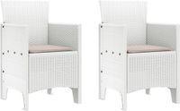 vidaXL Tuinstoel Taupe Inclusief Kussen Polyrattan Stapelbaar