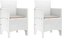 vidaXL Tuinstoel Taupe Inclusief Kussen Polyrattan Stapelbaar