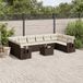 Prolenta Maison Exclusive - Tuinset voor de tuin, bestaande uit 11 delen met kussens, in bruin polyrotan