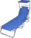 vidaXL Lit pliant avec auvent acier et tissu bleu