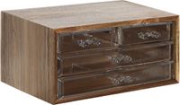 Item International Bureau/Hobby Organizer - 3 Lades - Acacia Hout - Donkerbruin