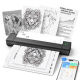 Merkloos Draagbare thermische printer - Draadloos Bluetooth - A4 - Zwart