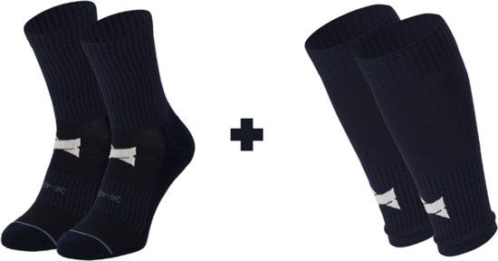 Xtreme Gripsokken voetbal + Bovenstuk - 2 x 2-Paar - Navy - Unisex - Schoenmaat 36-40