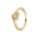 Pandora Timeless Heart and wishbone 14-karaats vergulde wishbone-ring met heldere zirkoniasteentjes, 60
