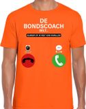 Bellatio Decorations Verkleed shirt voor heren - bondscoach belt - oranje - EK/WK voetbal supporter XXL