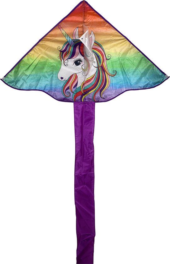 Unicorn Vlieger - 115 cm - Multicolor - Nylon - Beginner