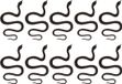 Amscan Nep slangen - 10x stuks - zwart - 35 cm - Halloween/Horror - Feestartikelen