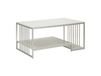 Mauro Ferretti Table basse Kayseri 90x60x45 cm Métal Argent Blanc Moderne