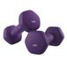 JOYFURNOS Lot de 2 haltères, 2 x 2 kg, revêtement en néoprène, violet