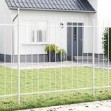 vidaXL - Tuinhek WOERDEN - 2 stuks - 3,4 x 1,5 m - Poedergecoat staal - Wit