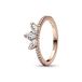 PANDORA Timeless Funkelndes Herbarium Cluster Ring mit 14 Karat rosévergoldeter Metalllegierung und Cubic Zirkonia Timeless Collection, Größe 58, 182392C01-58