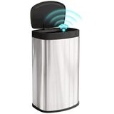 HOMCOM Sensor Bin - Roestvrij staal - 38x28,5x69cm - Zilver