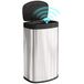 HOMCOM Sensor Bin - Roestvrij staal - 38x28,5x69cm - Zilver
