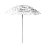 INDA-Exclusiv Hawaii strandparasol, raffia, tuinparasol, zonwering, opvouwbaar, polyester, wit, diameter 1,6 m