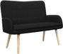 vidaXL Canapé 2 places Bouclé Noir 115 x 61 x 87 cm