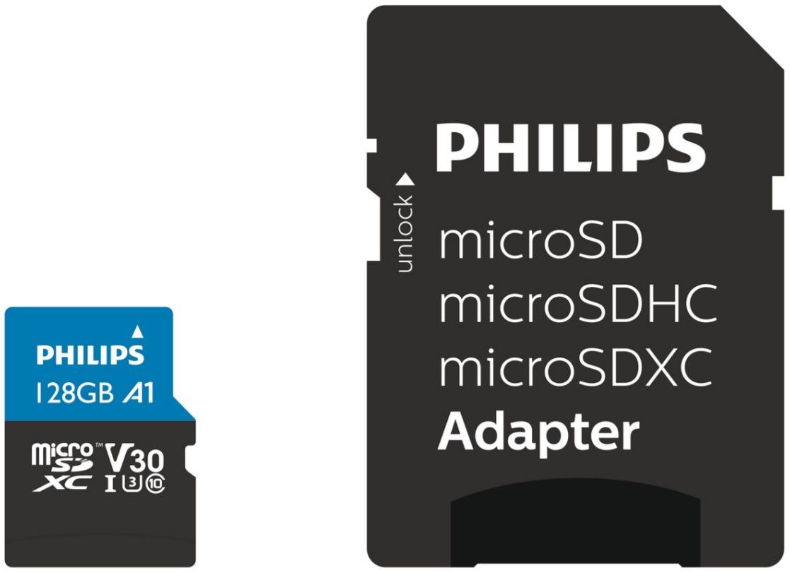 Philips FM12MP65B 128GB MicroSDXC Memory Card - Class 10, UHS-I, U3 with Adapter
