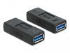 Delock USB 3.0 Type-A Female naar Type-A Female Adapter Zwart