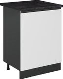 Vicco Keukenonderkast R-Line, Wit/Antraciet, 60 cm met 1 deur antraciet werkblad