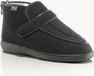 Bort Basic Comfort Chaussures de soin pour femmes et hommes, Chaussures antidérapantes avec coupe extra large, Fermeture éclair et velcro, Chaussures de soin lavables pour pieds sensibles, Noir