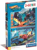 Clementoni Hotwheels Supercolor Puzzel 2x60 Stukjes