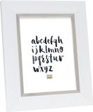 Deknudt Frames fotolijst S41NK1 - wit met zilverbies - 18x24 cm
