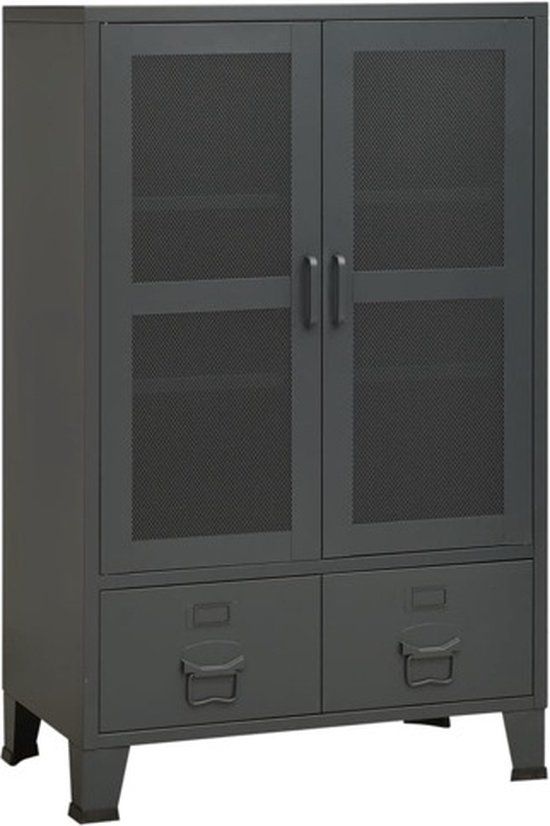 vidaXL Opbergkast industrieel 70x40x115 cm metaal antracietkleurig