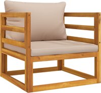 vidaXL 8-delige Loungeset met kussens massief hout taupe