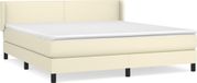 vidaXL Boxspringbed met matras, crème, 180x200 cm, kunstleer