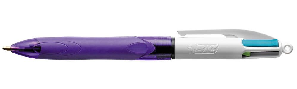 BIC 4 Colours Grip - Retractable Ballpoint Pen - Medium - 12 Pack