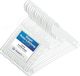 Kleerhangers, 50 stuks witte kunststof kleerhangers met draaibare haak - ruimtebesparend 8 mm dun, antislip met antislip groeven, broekstang en riemhouder, 41 cm, gemaakt in de EU
