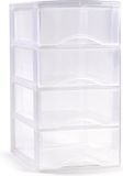 PLASTICFORTE Ladeblokje/bureau organizer met 4x lades - transparant - L26 x B37 x H49 cm