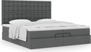 Prolenta Maison Exclusive - Ottomaans bedframe met matras, donkergrijs, 200x200 cm, textiel