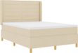vidaXL Boxspring Bed met LED-stripverlichting Crème 160 x 200 cm Stof