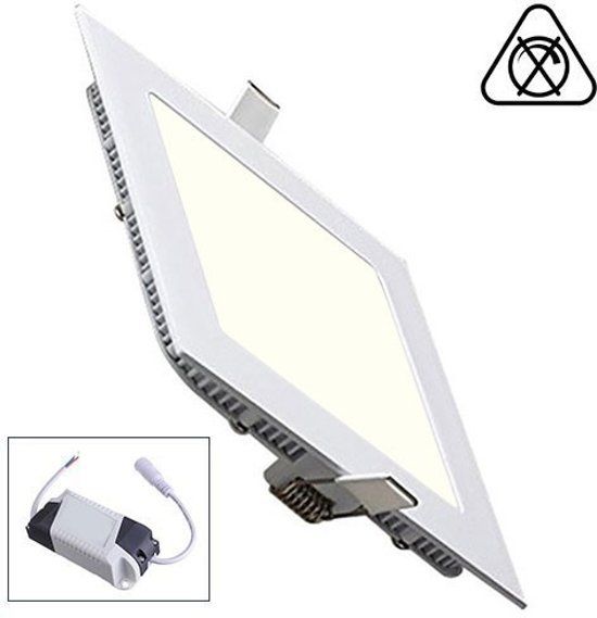 BES LED LED Downlight Slim - Inbouw Vierkant 9W - Natuurlijk Wit 4200K - Mat Wit Aluminium - 146mm