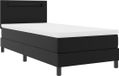 vidaXL Boxspringbed met hoofdeinde Zwart 90 x 200 cm Kunstleer