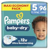 Pampers Baby-Dry Maat 5, Maandbox 96 Luiers, 11-16kg