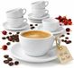 Merkloos Espressokopje Espressokopjes - 60 ml - Porselein - 6 stuks - Wit met schotels