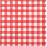 Papstar 100 Servetten 3-laags 1/4 vouw 33 cm x 33 cm rood Vichy Karo