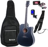 Fazley W70 Westerngitaar starterset - incl. gigbag, band, tuner - Zwart