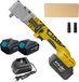 Clé à chocs angulaire – 300 Nm – Sans balai, 21 V – 2x 1500 mAh batterie – Tête fine de 3 cm – Jeu de douilles 17/22 – Jaune